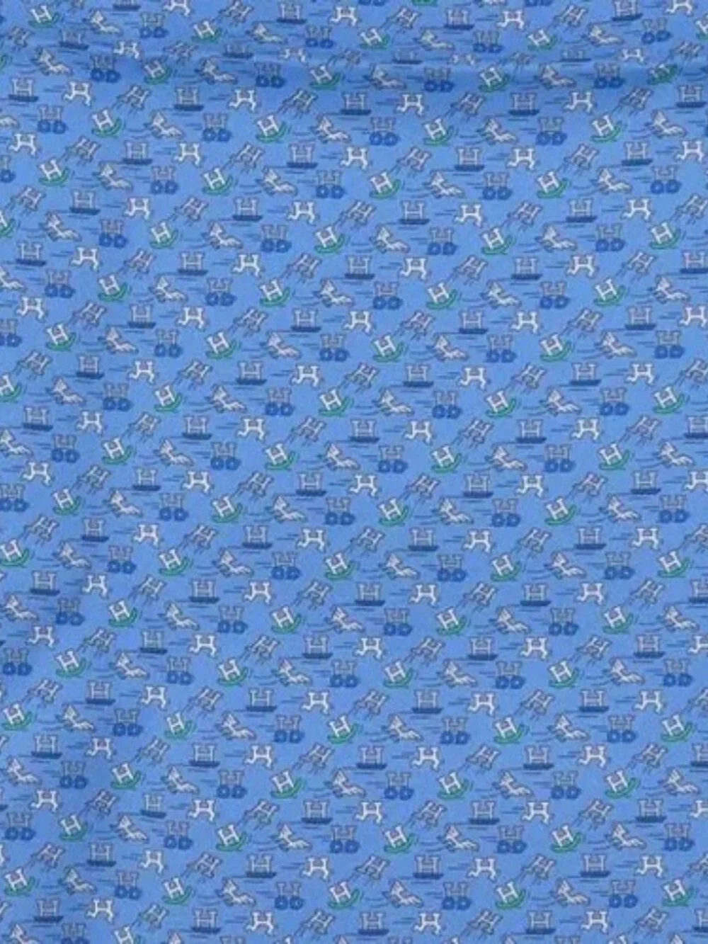 Auth HERMES Petit Carre Scarf Blue/White/Gray/Green Silk - e61868a - Picture 2 of 7